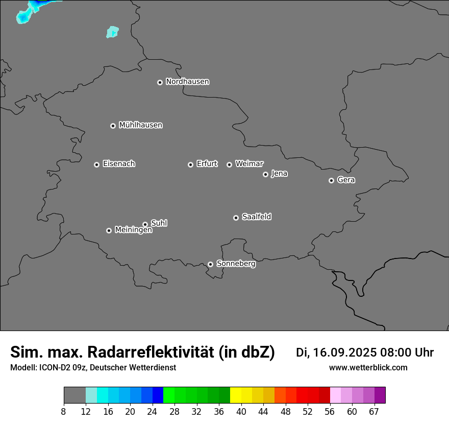 Modellkarten Simuliertes Radarbild