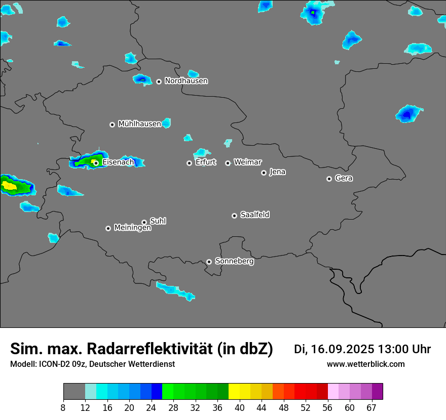 Modellkarten Simuliertes Radarbild