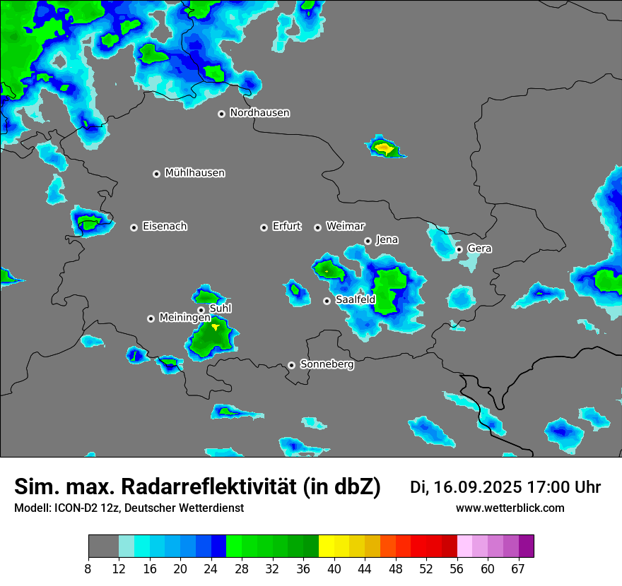 Modellkarten Simuliertes Radarbild