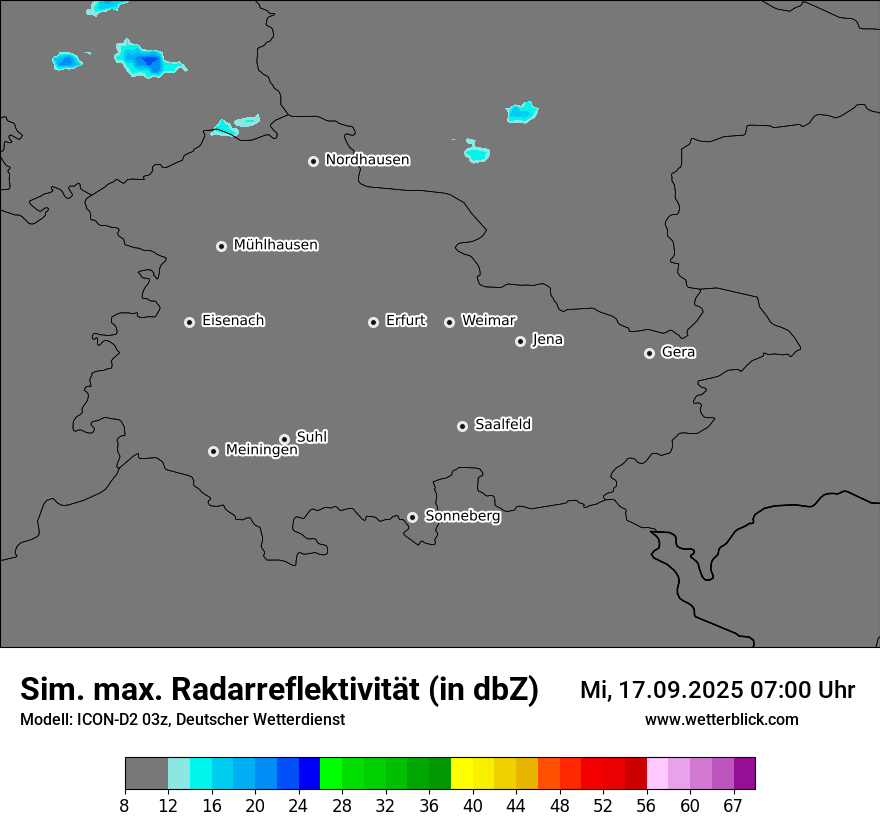 Modellkarten Simuliertes Radarbild