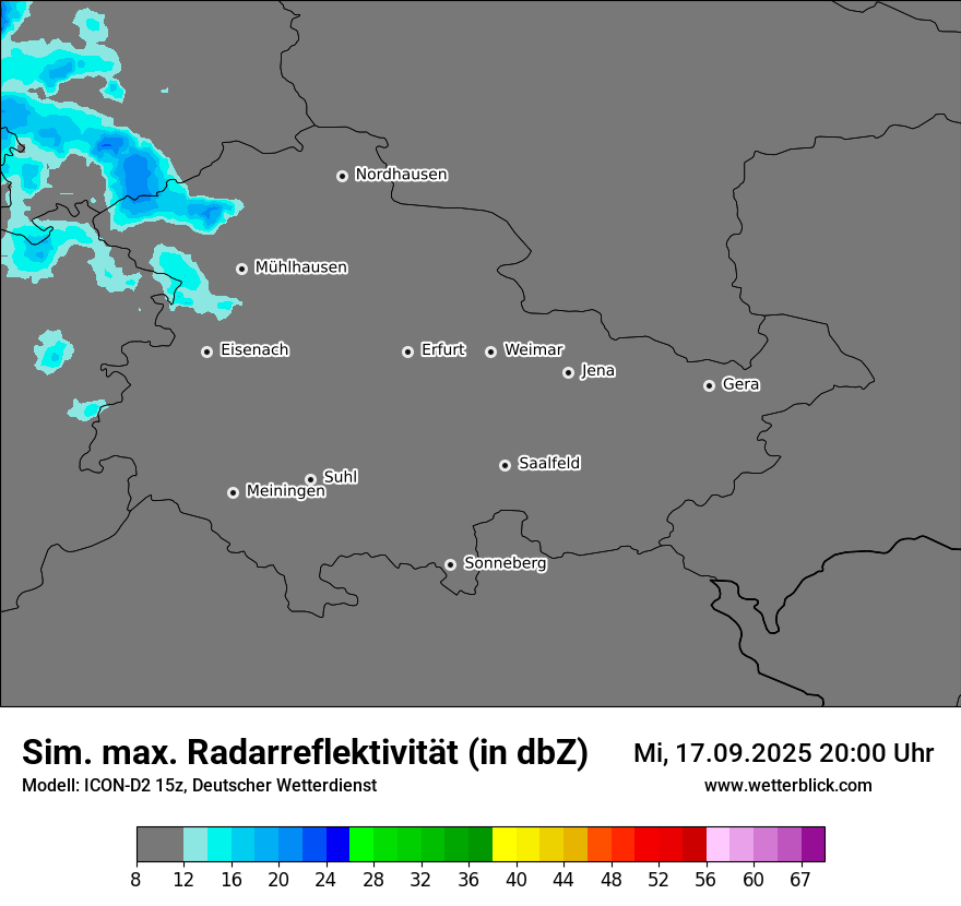 Modellkarten Simuliertes Radarbild