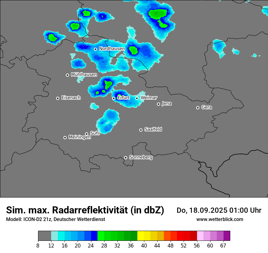 Modellkarten Simuliertes Radarbild