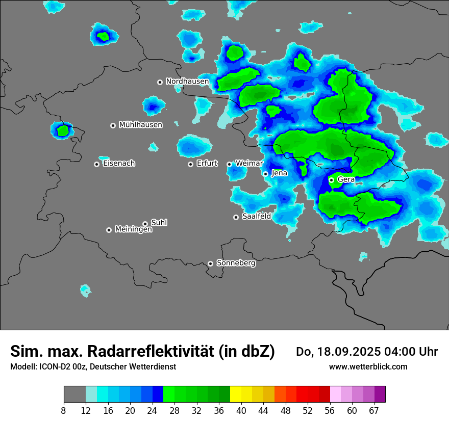 Modellkarten Simuliertes Radarbild