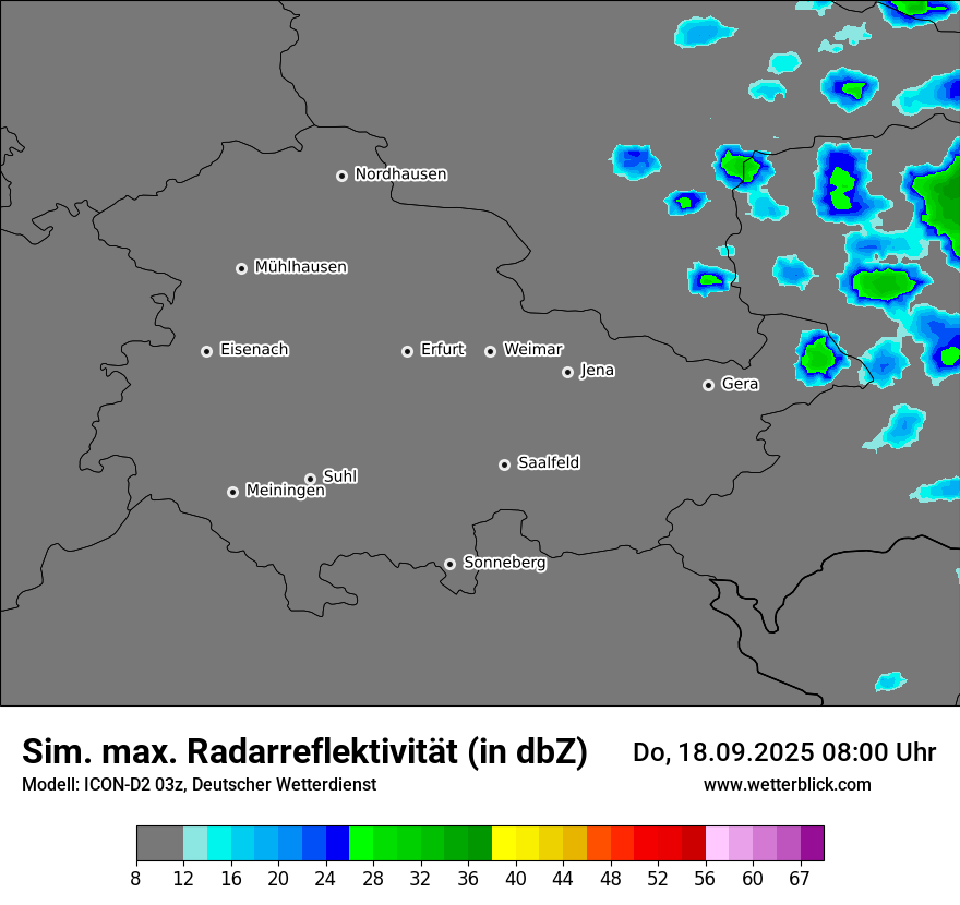 Modellkarten Simuliertes Radarbild