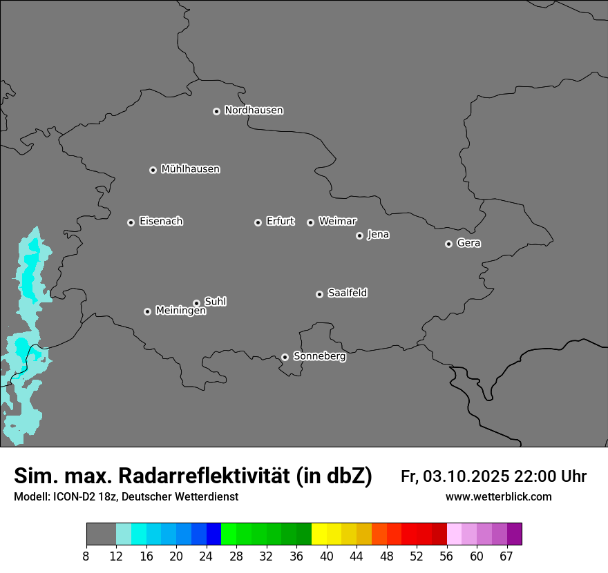 Modellkarten Simuliertes Radarbild