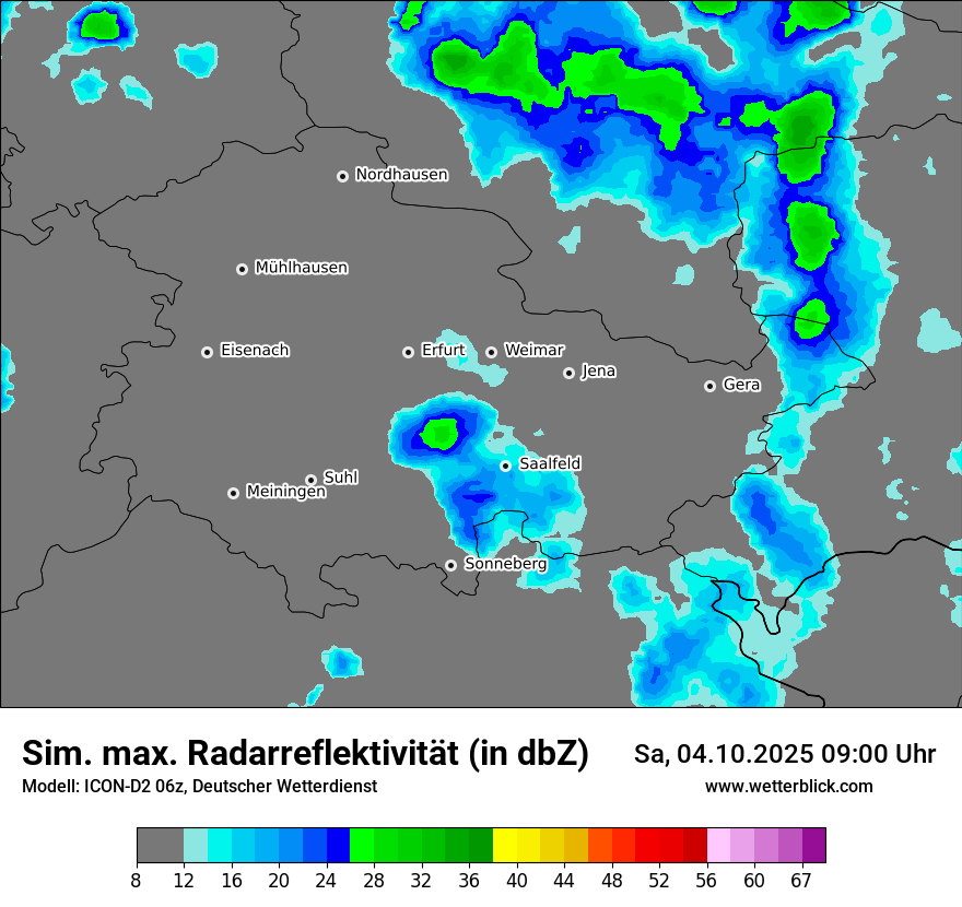 Modellkarten Simuliertes Radarbild