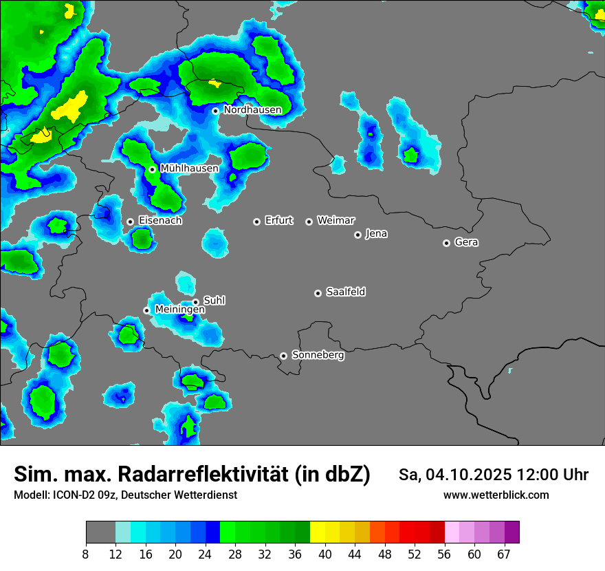 Modellkarten Simuliertes Radarbild