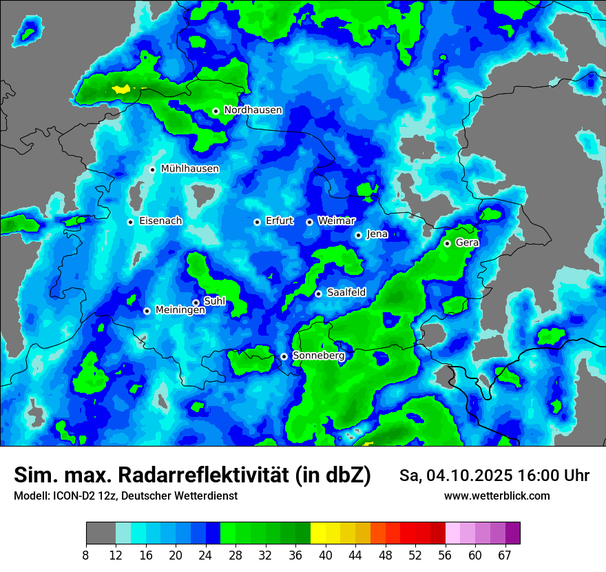 Modellkarten Simuliertes Radarbild