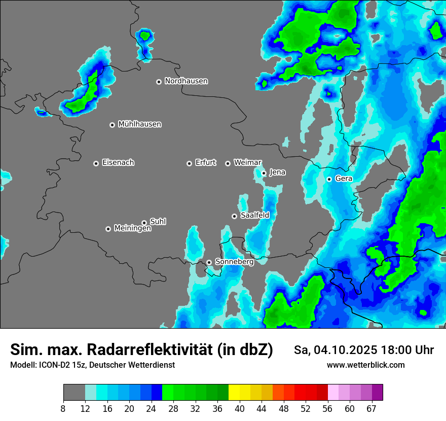 Modellkarten Simuliertes Radarbild