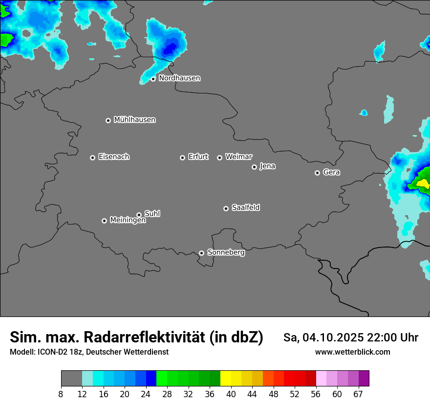 Modellkarten Simuliertes Radarbild
