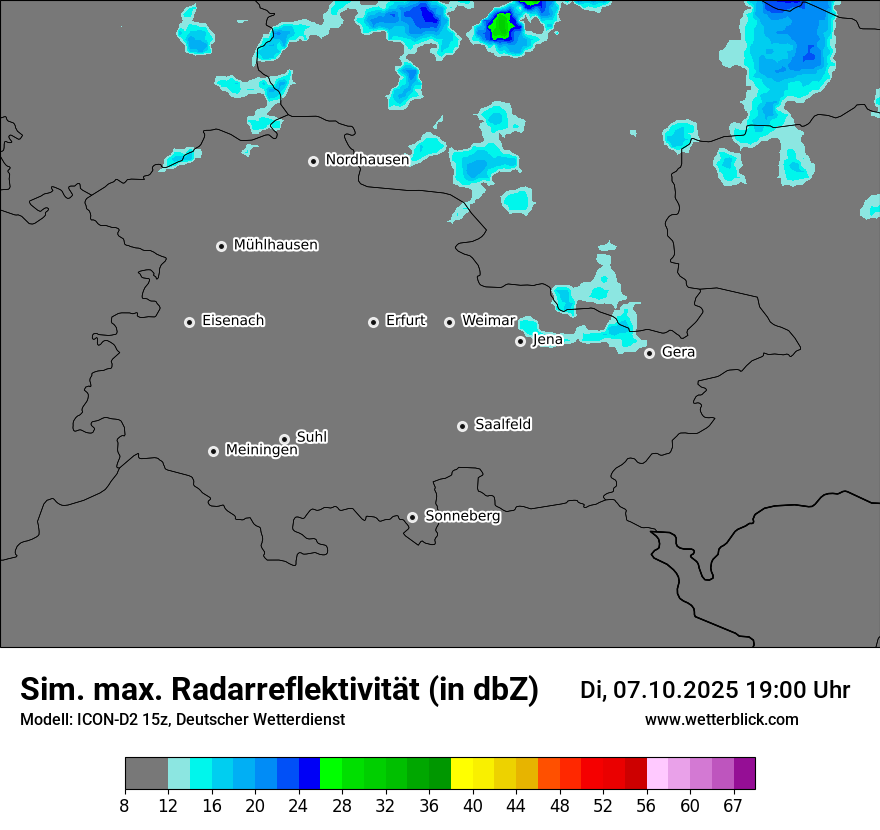 Modellkarten Simuliertes Radarbild