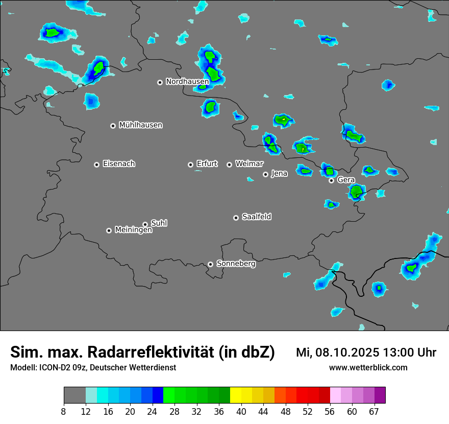 Modellkarten Simuliertes Radarbild