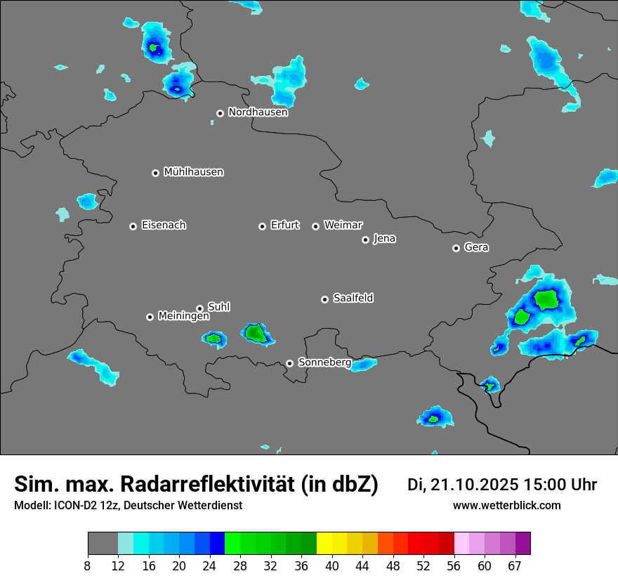 Modellkarten Simuliertes Radarbild
