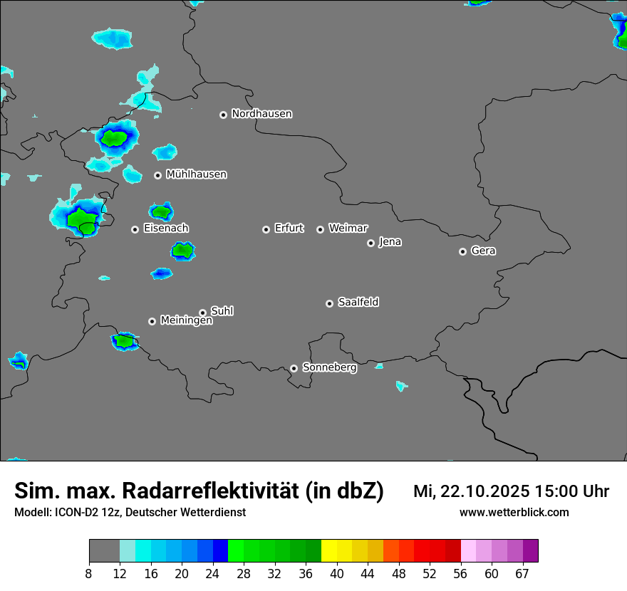 Modellkarten Simuliertes Radarbild
