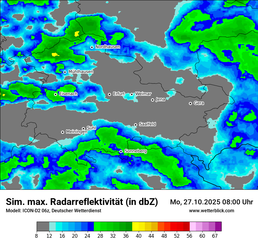 Modellkarten Simuliertes Radarbild