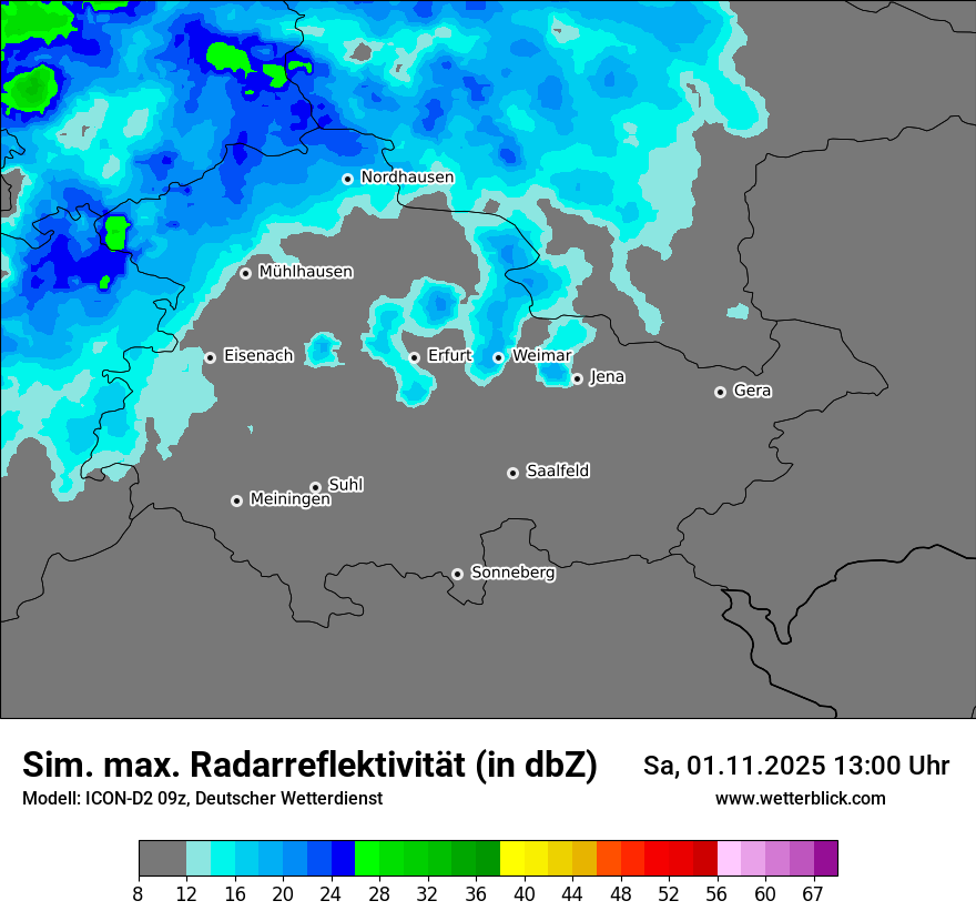Modellkarten Simuliertes Radarbild