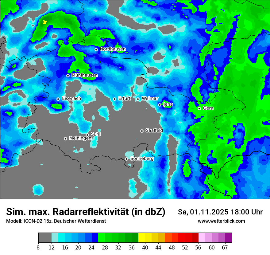 Modellkarten Simuliertes Radarbild