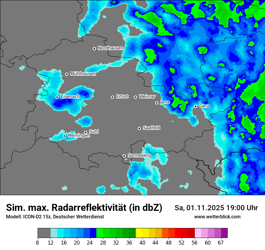 Modellkarten Simuliertes Radarbild