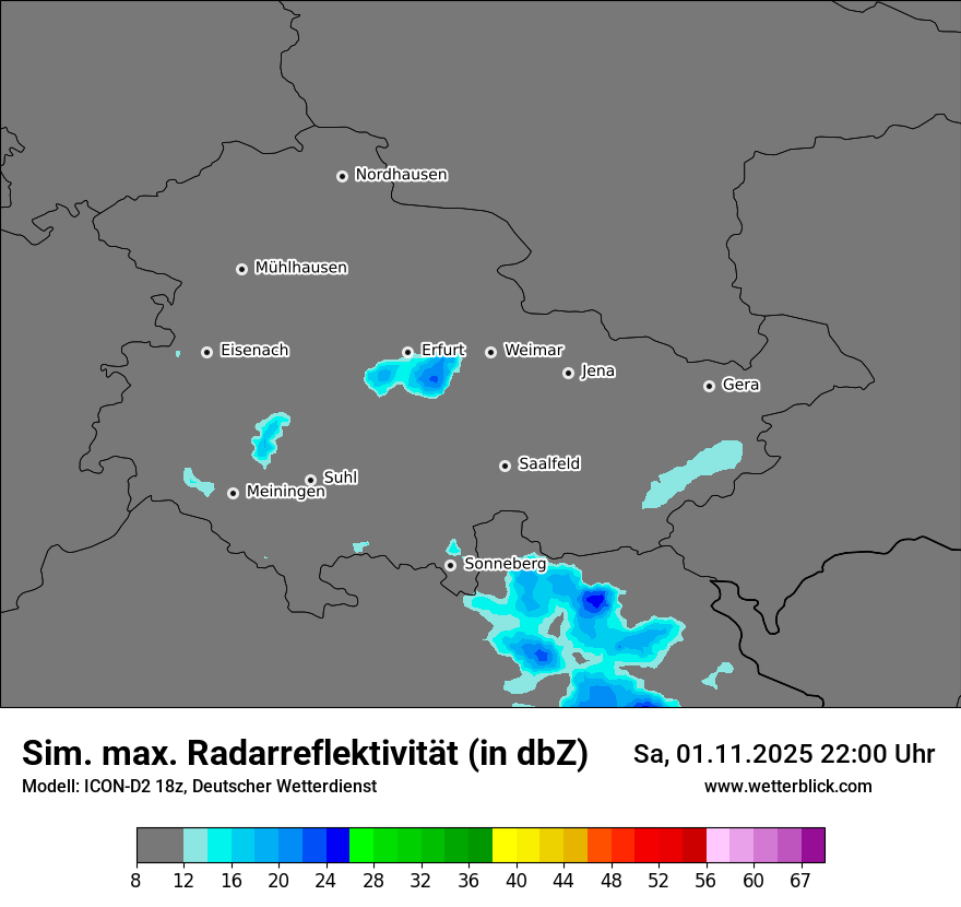 Modellkarten Simuliertes Radarbild