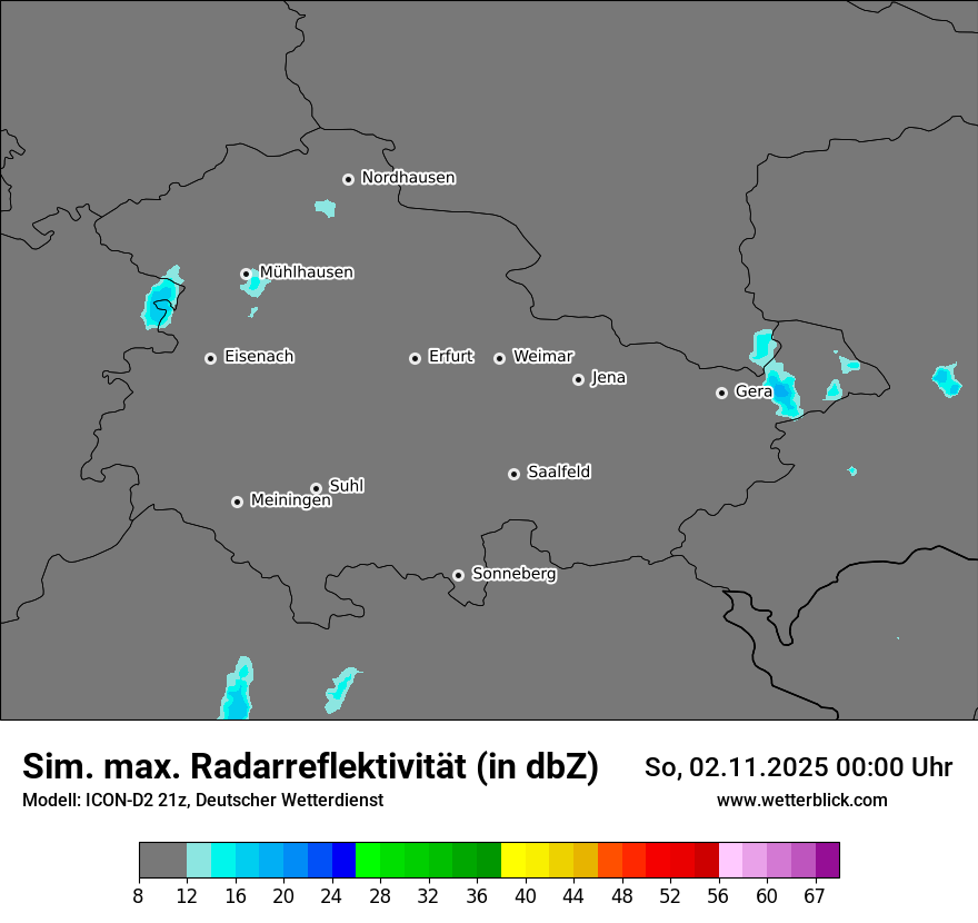 Modellkarten Simuliertes Radarbild