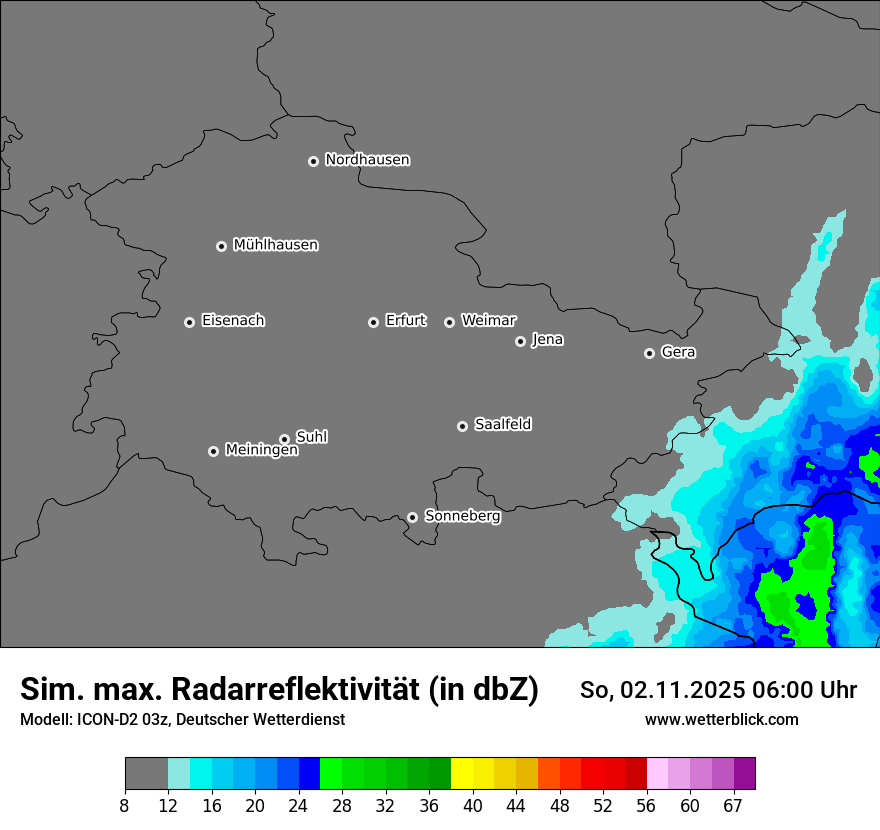 Modellkarten Simuliertes Radarbild