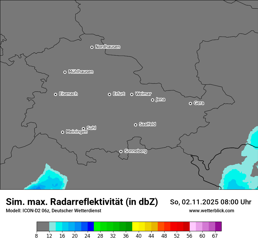 Modellkarten Simuliertes Radarbild
