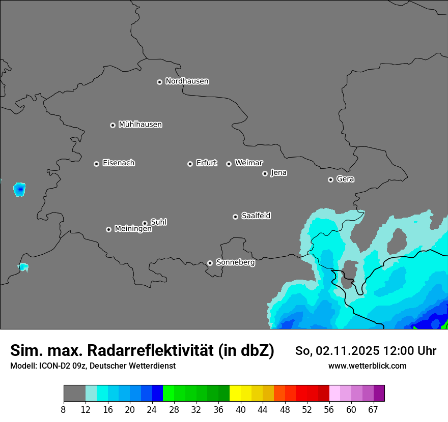 Modellkarten Simuliertes Radarbild