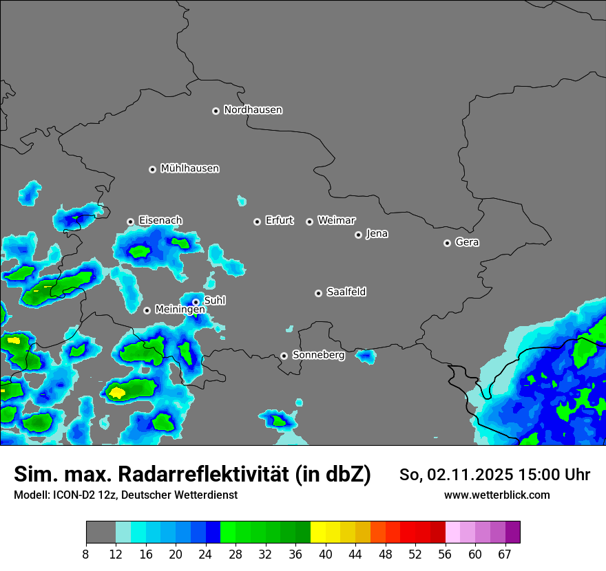 Modellkarten Simuliertes Radarbild