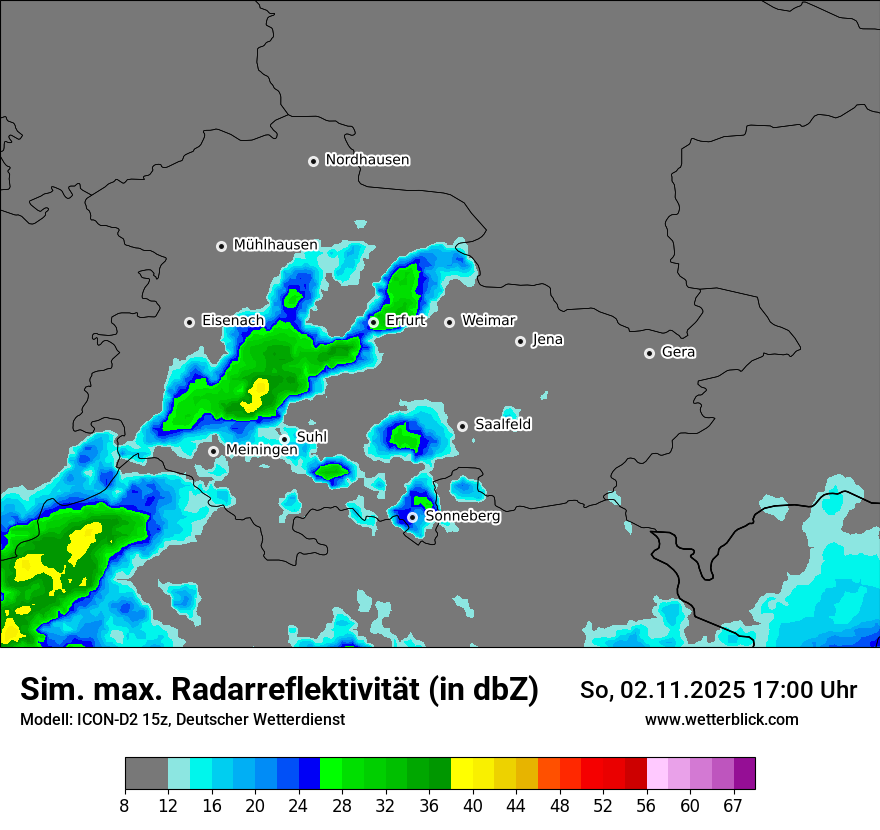 Modellkarten Simuliertes Radarbild