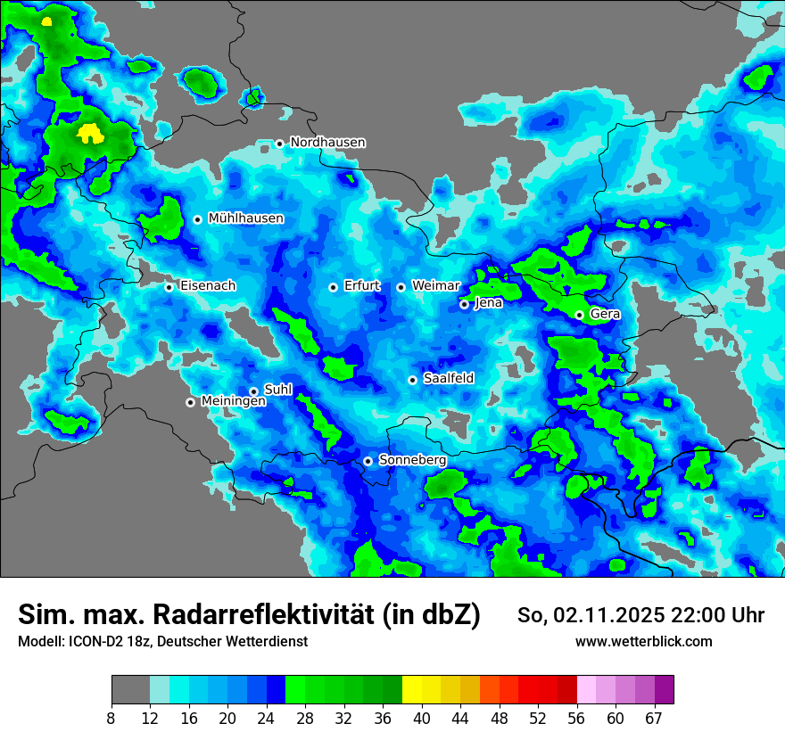 Modellkarten Simuliertes Radarbild