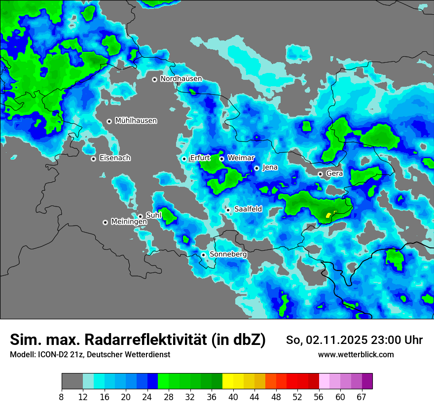 Modellkarten Simuliertes Radarbild