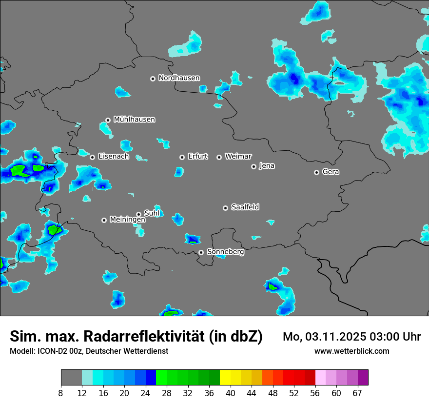 Modellkarten Simuliertes Radarbild
