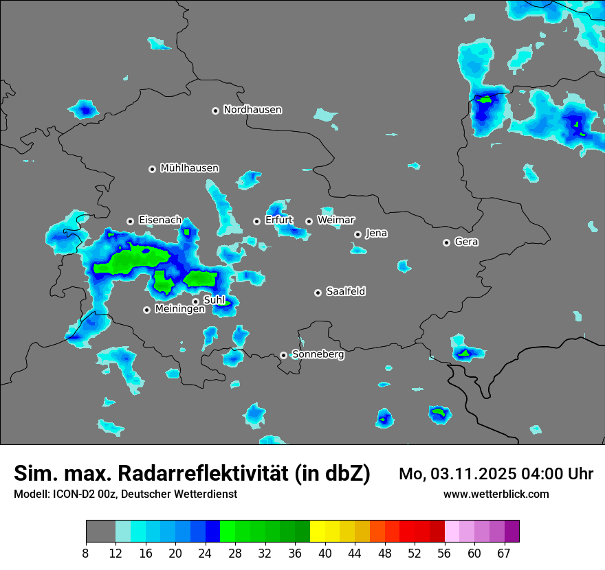 Modellkarten Simuliertes Radarbild