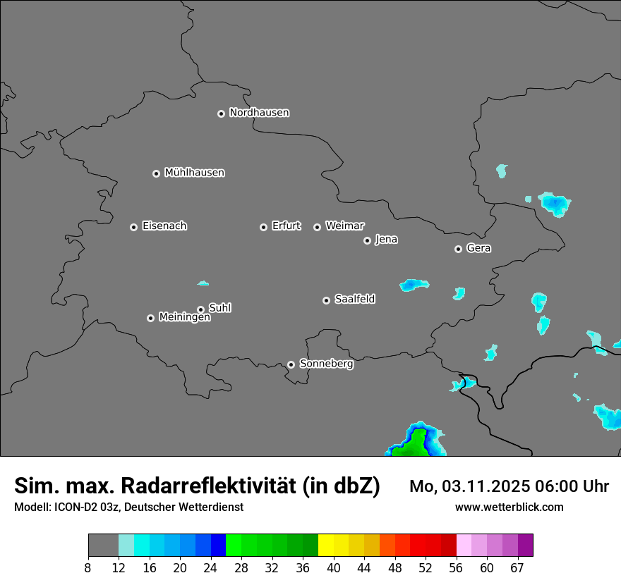 Modellkarten Simuliertes Radarbild