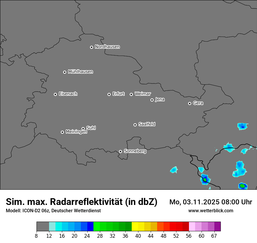 Modellkarten Simuliertes Radarbild