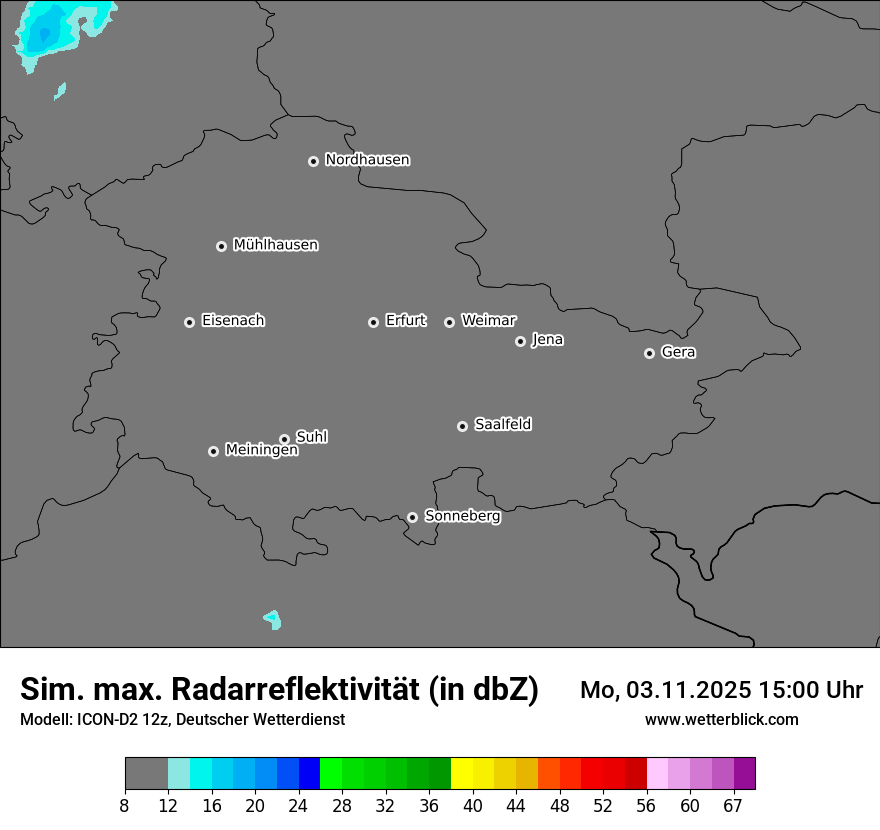 Modellkarten Simuliertes Radarbild