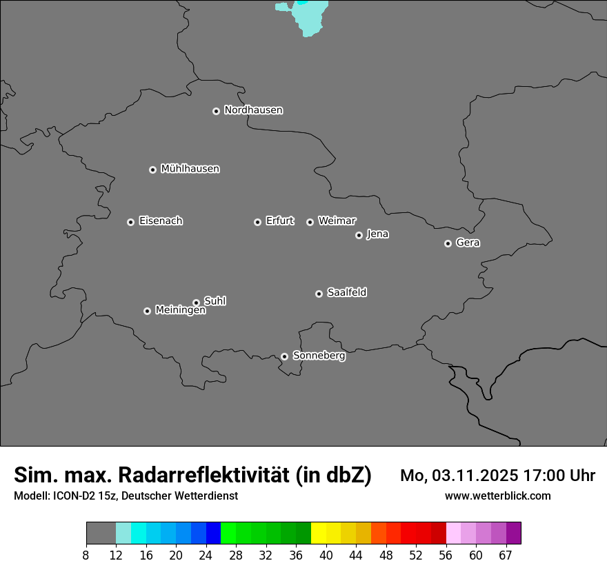 Modellkarten Simuliertes Radarbild