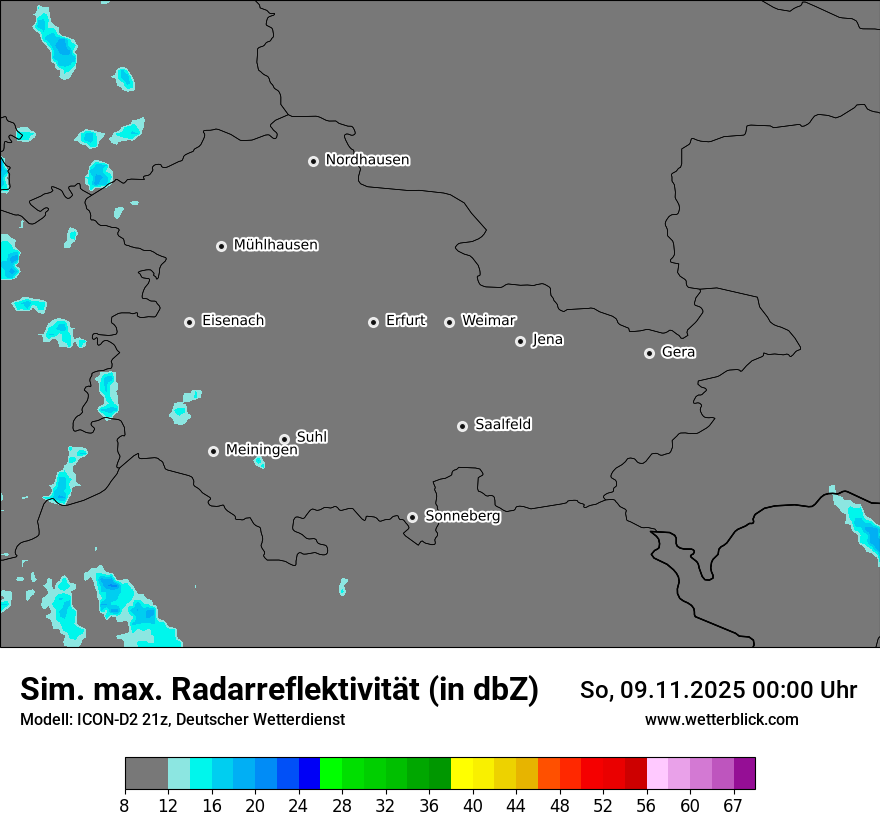 Modellkarten Simuliertes Radarbild