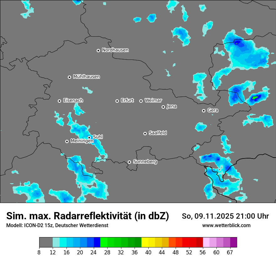 Modellkarten Simuliertes Radarbild