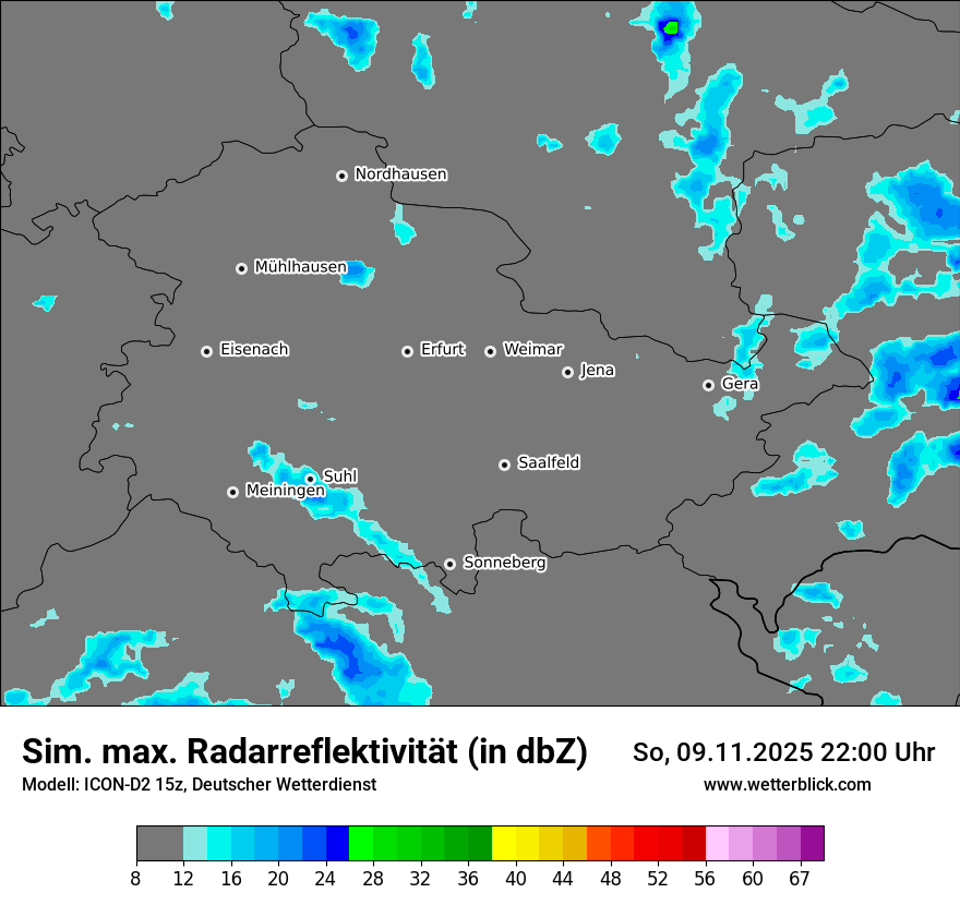 Modellkarten Simuliertes Radarbild