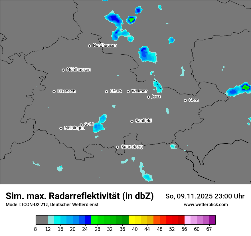 Modellkarten Simuliertes Radarbild