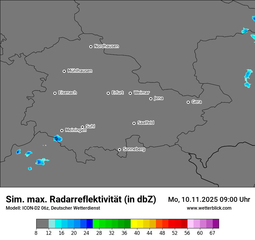 Modellkarten Simuliertes Radarbild