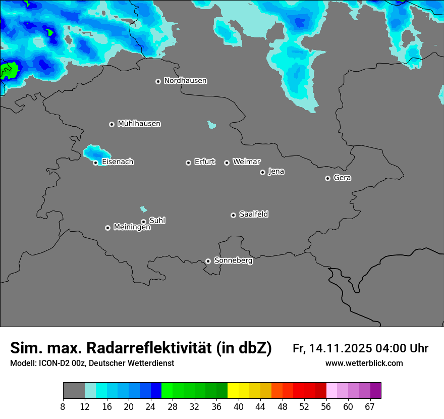 Modellkarten Simuliertes Radarbild