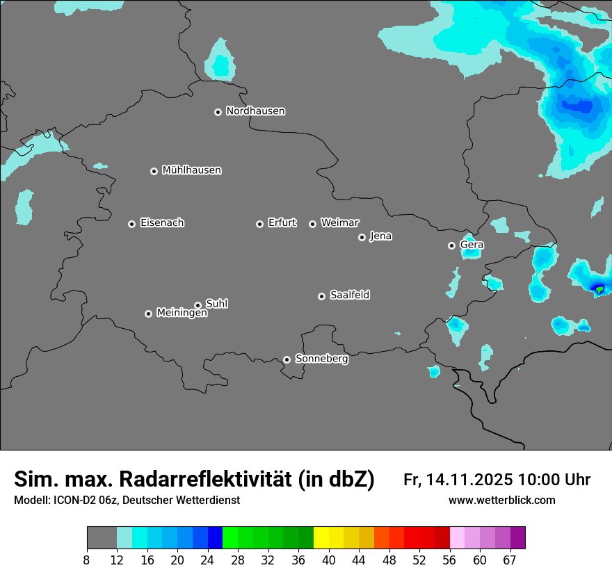 Modellkarten Simuliertes Radarbild