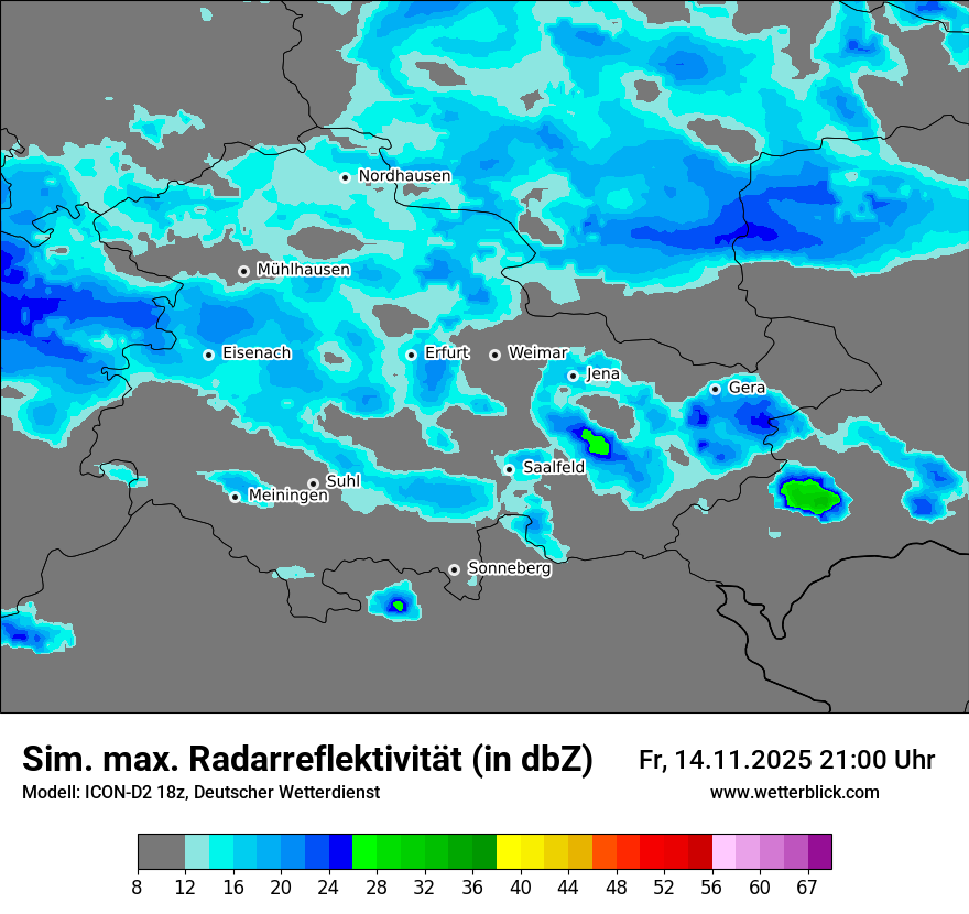 Modellkarten Simuliertes Radarbild