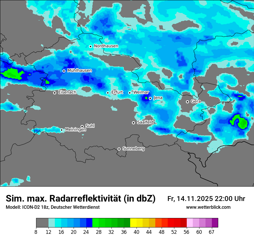 Modellkarten Simuliertes Radarbild