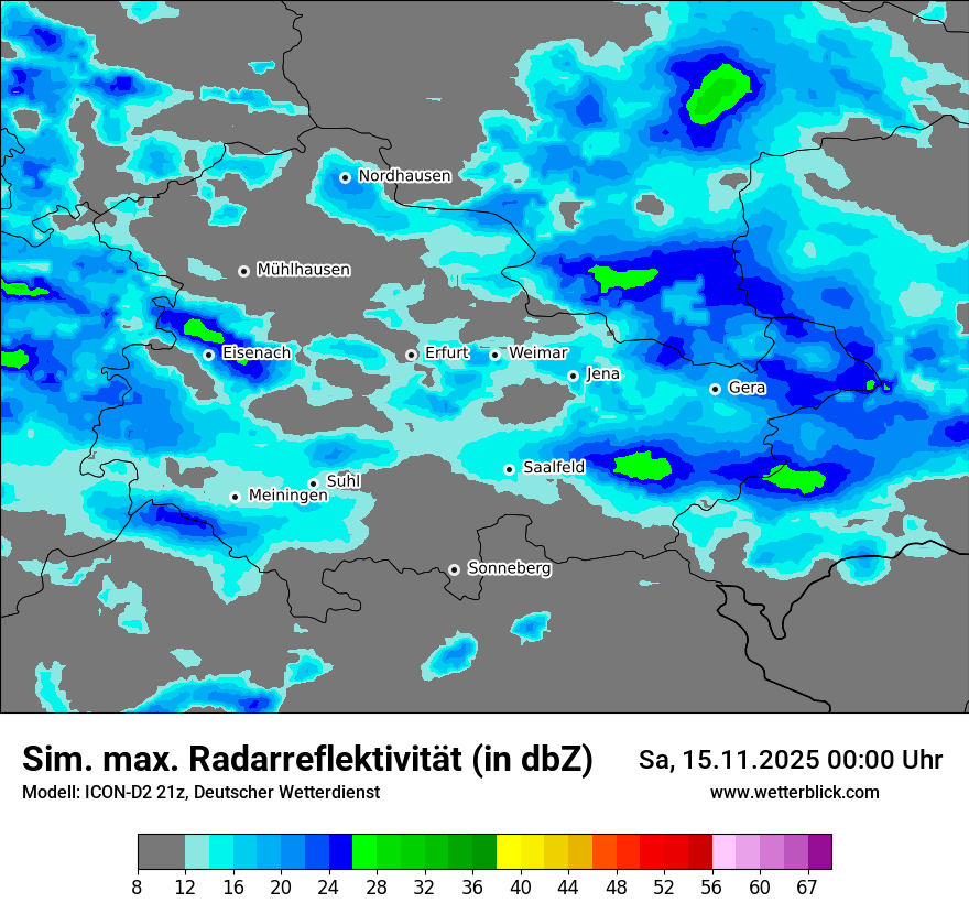 Modellkarten Simuliertes Radarbild