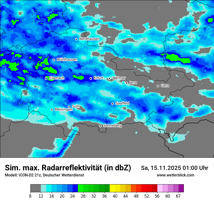 Modellkarten Simuliertes Radarbild