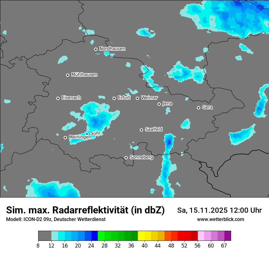 Modellkarten Simuliertes Radarbild