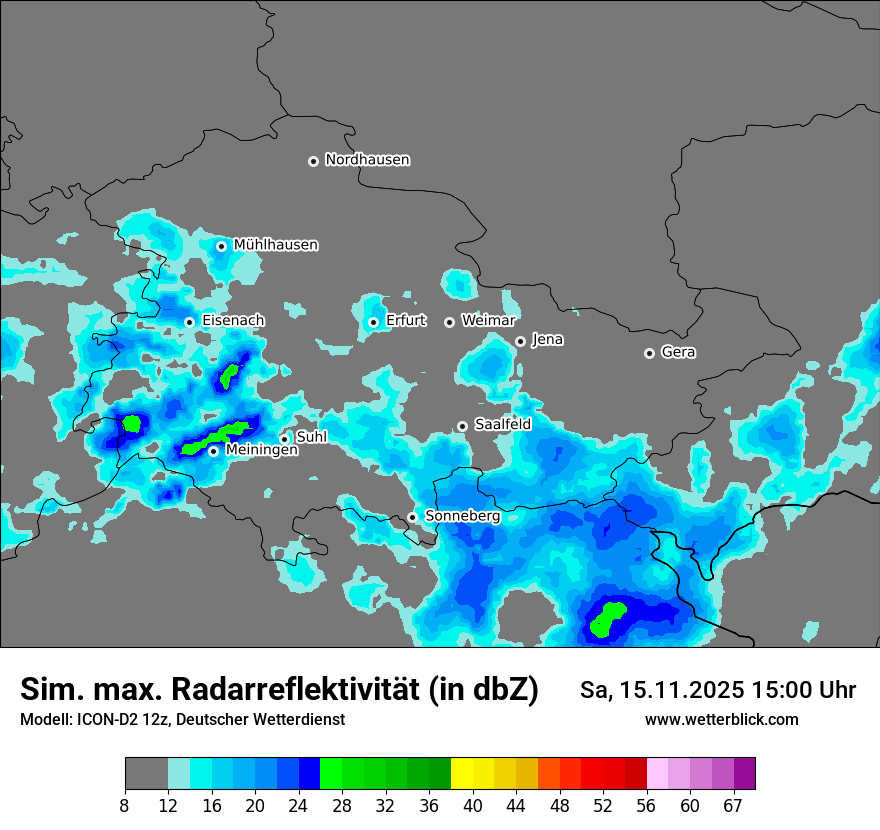 Modellkarten Simuliertes Radarbild